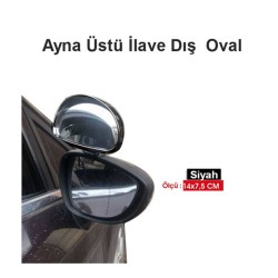 Ayna Üstü İlave Dış Oval 14x7,5cm SİYAH